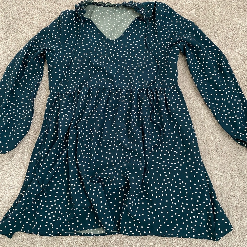 Shein Women’s Green White Dot Dress Size Medium NWOT